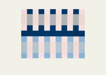 Blue & Pink Lines no. 01 - Off White