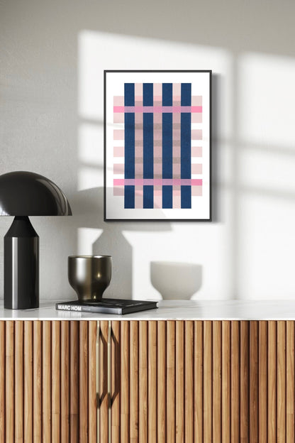 Blue & Pink Lines no. 02 - White