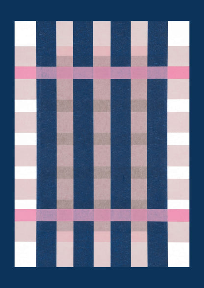 Blue & Pink Lines no. 02 - Dark Blue