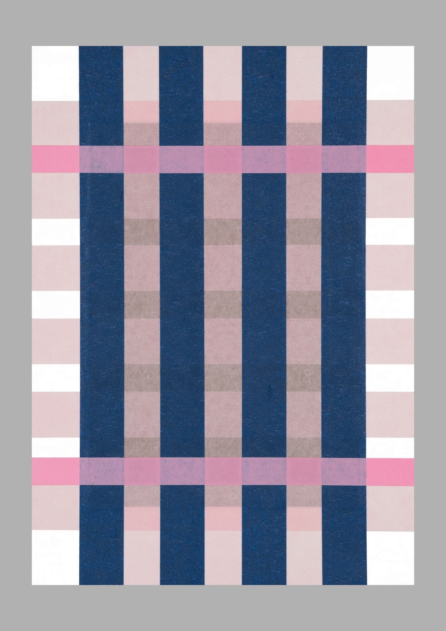 Blue & Pink Lines no. 02 - Grey