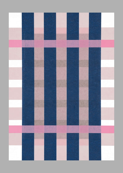 Blue & Pink Lines no. 02 - Grey