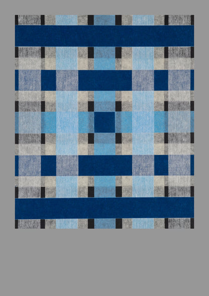 Blue Checkered no. 01 - Dark Grey